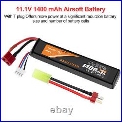 11.1V 1400mAh 30C 3S Airsoft LiPo Battery with Deans T Plug to Mini Tamiya Cable