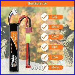 11.1V LiPo Airsoft Stick Battery 1400mAh 30C T Plug Dean Style Connector USA NEW