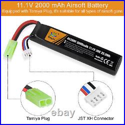 16pcs 11.1V 2000mAh 30C LiPo Battery with Mini Tamiya Plug for Airsoft RC Model