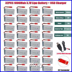 1800Mah 3.7V Lipo Battery 25C JST Plug + USB Charger For RC Drone Battery Quad