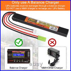 1800mAh 7.4V LiPo Stick Battery 30C Mini Tamiya Plug & JST XH for Airsoft US NEW