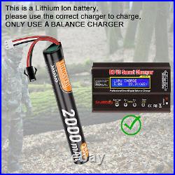 25C 7.4V 2000mAh Airsoft Hobby LiPo Battery with SM2P Plug to Mini Tamiya Cable