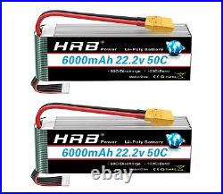 2PCS HRB 22.2V 100C 6000mAh 6S LiPo Battery for RC Helicopter Quad Car Truck
