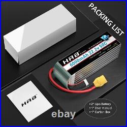 2PCS HRB 22.2V 100C 6000mAh 6S LiPo Battery for RC Helicopter Quad Car Truck