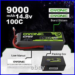 2X Ovonic 14.8V 100C 4S 9000mAh LiPo Battery EC5 for KRATON 8S MONSTER TRUCK RC