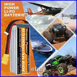2pcs 22.2V 6S 6500mAh LiPo Battery 60C XT90 for RC HELI PLANE CAR TRUCK BOAT
