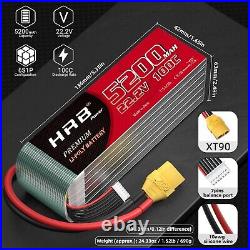 2pcs HRB 22.2V 6S 5200mAh LiPo Battery XT90 for RC Helicopter Airplane Truck Car