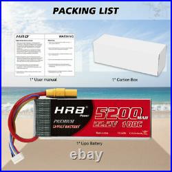 2pcs HRB 6S 5200mAh 22.2V XT90 100C LiPo Battery for RC Drone Helicopter Truck