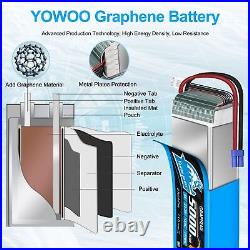 2pcs Yowoo 6S 5000mAh 150C 22.2V EC5 Lipo Battery Graphene for RC Car Airplane