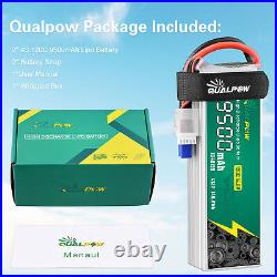 2x Qualpow 14.8V 4S Lipo Battery EC5 Plug 120C 9500mAh for RC Car Boat Airplane
