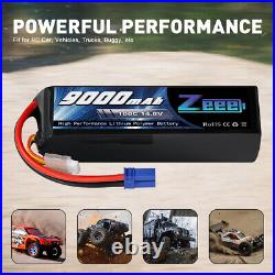 2x Zeee 14.8V 100C 9000mAh 4S Lipo Battery EC5 Soft Case for RC Car Truck Tank