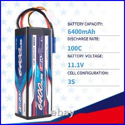 3S 11.1V Lipo Battery 6400Mah 100C Hard Case with Deans EC5 Plug for RC Car Truc