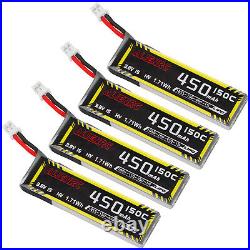 450mAh 3.8V 1S 150C LiPo Battery for Micro FPV Racing Drone JST-PH2.0 Connector