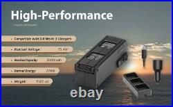 4x 15.4V 5000mAh 46 Minutes LiPo Replacement Battery for DJI Mavic 3 Pro