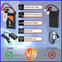 7.4V 1000mAh 2S Lipo Battery +Charger for WLtoys A949 A959 A969 A979 1/10 RC Car