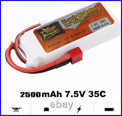 7.4V 35C LiPo Battery 2500mAh ZOP Power T Plug Deans for RC Car Airplane Drone