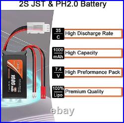 7.4V Lipo Battery 2S 1000mAh PH2.0 &JST Plug for 1/10 SCX24 Axial RC Racing Car