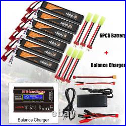 Airsoft 11.1V 1400mAh 30C LiPo T Plug Stick Battery + B6 V3 Lipo Battery Charger