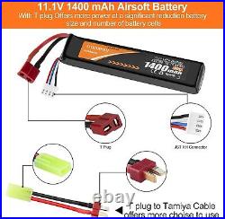 Airsoft 11.1V LiPo Hobby Battery 1400mAh 30C with B6 V3 Lipo Charger Balance