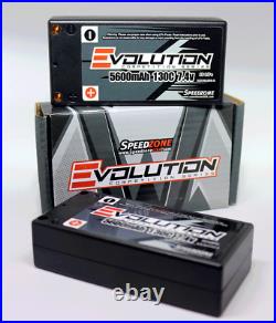Evolution 5600mAh 130C 7.4V SHORTY 2S LiPo Battery Pack HardCase 2 Packs 5MM