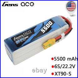 Gens Ace 5500mAh 22.2V 60C 6S Lipo Battery XT90-S Plug For FPV RC Helicopter Jet