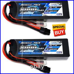 NHX Muscle Pack 2S 7.4V 8000mAh 100C Hard Case Lipo Battery (2) withXT60 Connector