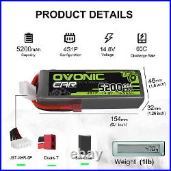 Ovonic 4S Lipo Battery 14.8V 60C 5200mAh for RC Buggy Crawler with Deans plug 2X