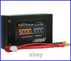 PowerHobby 2S 7.4V 5000mAh 100C Shorty Lipo Battery w 4mm (2 Pack)