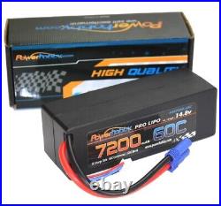 PowerHobby 4S 14.8V 7200mAh 60C-120C Lipo Battery EC5 4-Cell Hard Case  2 Pa