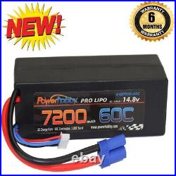 PowerHobby 4S 14.8V 7200mAh 60C-120C Lipo Battery EC5 4-Cell Hard Case  2 Pa