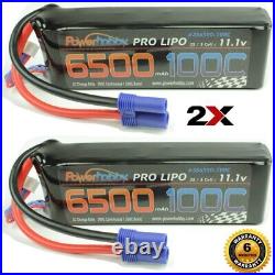 Powerhobby 3S 11.1V 6500mAh 100C Lipo Battery Pack w EC5 Plug (2 Pack)