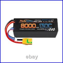Powerhobby 4s 15.2V 8000MAH 130C HV + GRAPHENE Lipo Battery XT90 Plug Hard Case