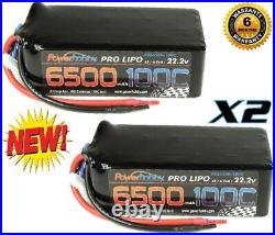 Powerhobby 6S 6500mAh 100C Lipo Battery 6-Cell 2 PACK EDF Jets / AirPlanes