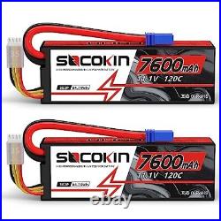 SOCOKIN 3S Lipo Battery 7600mAh 11.1V 120C with EC5 Connector Hard Case for R
