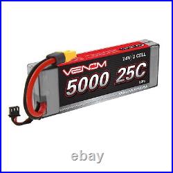 Venom 25C 2S 5000mAh 7.4V Hard Case LiPo Battery with UNI Plug System x2 Packs