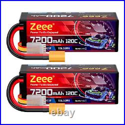 Zeee 4S Lipo Battery 7200mAh 14.8V 120C Hard Case XT90 Plug for RC Car Truck 2x